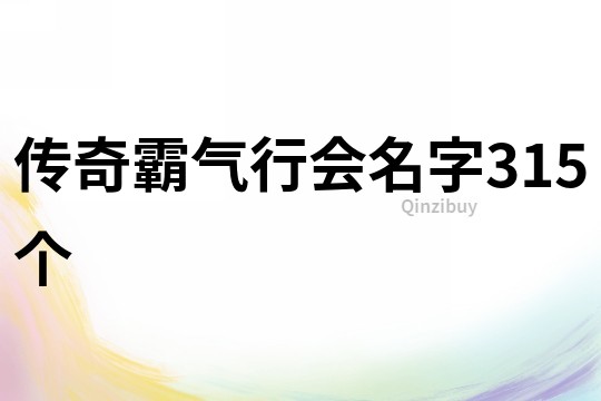 传奇霸气行会名字315个