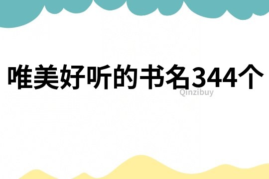 唯美好听的书名344个