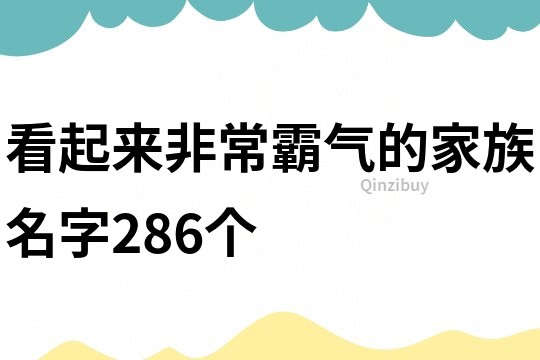 看起来非常霸气的家族名字286个