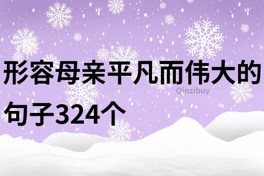 形容母亲平凡而伟大的句子324个